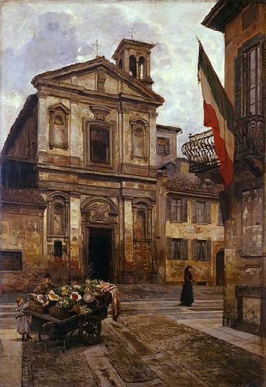 Arturo Ferrari Church of Santo Stefano in Borgogna in Milan China oil painting art